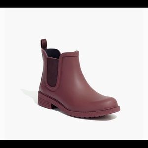 Madewell Chelsea Rain Booties - Burgundy
